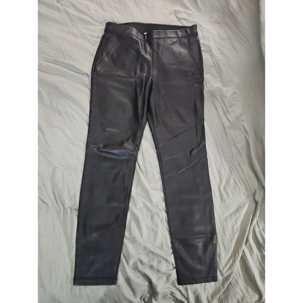Free People Black Leather Fleece Lined Leggings